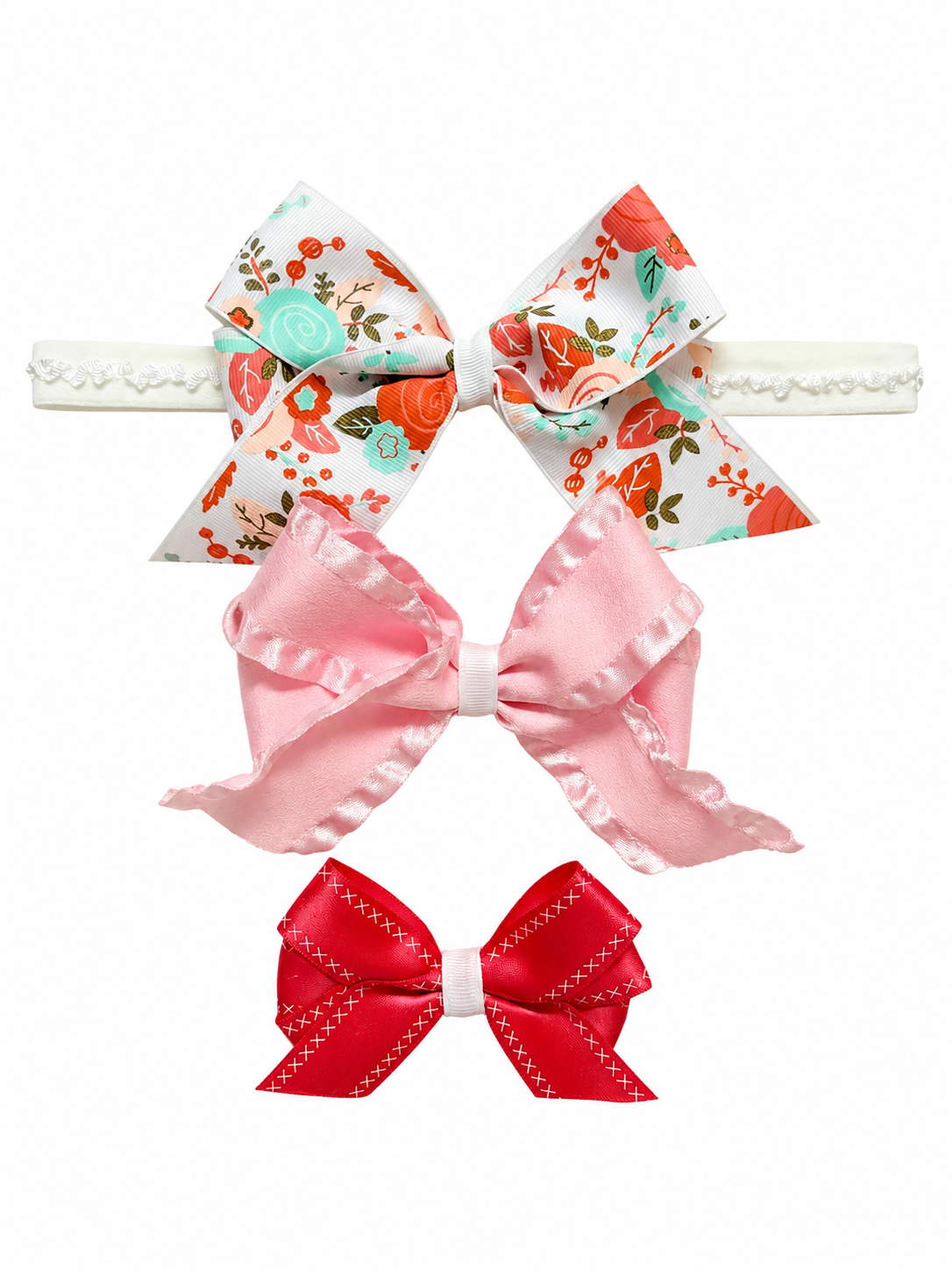 Baby Headband-Pink and Floral 6-12 Mo