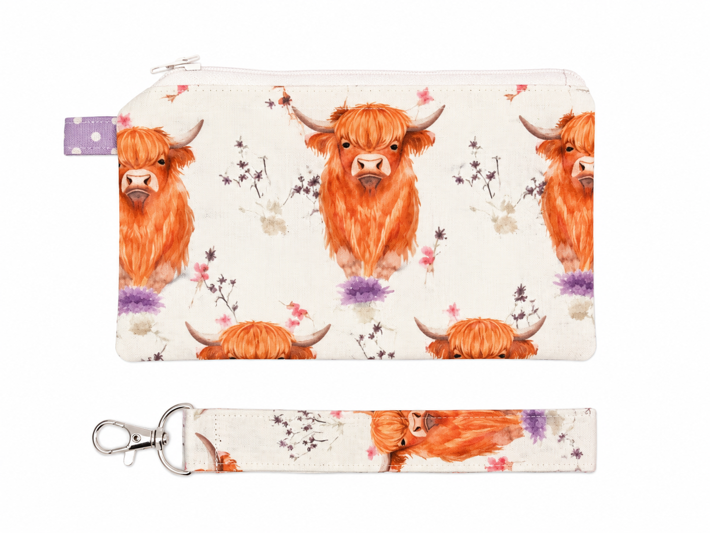 Cow Wristlet-lavender