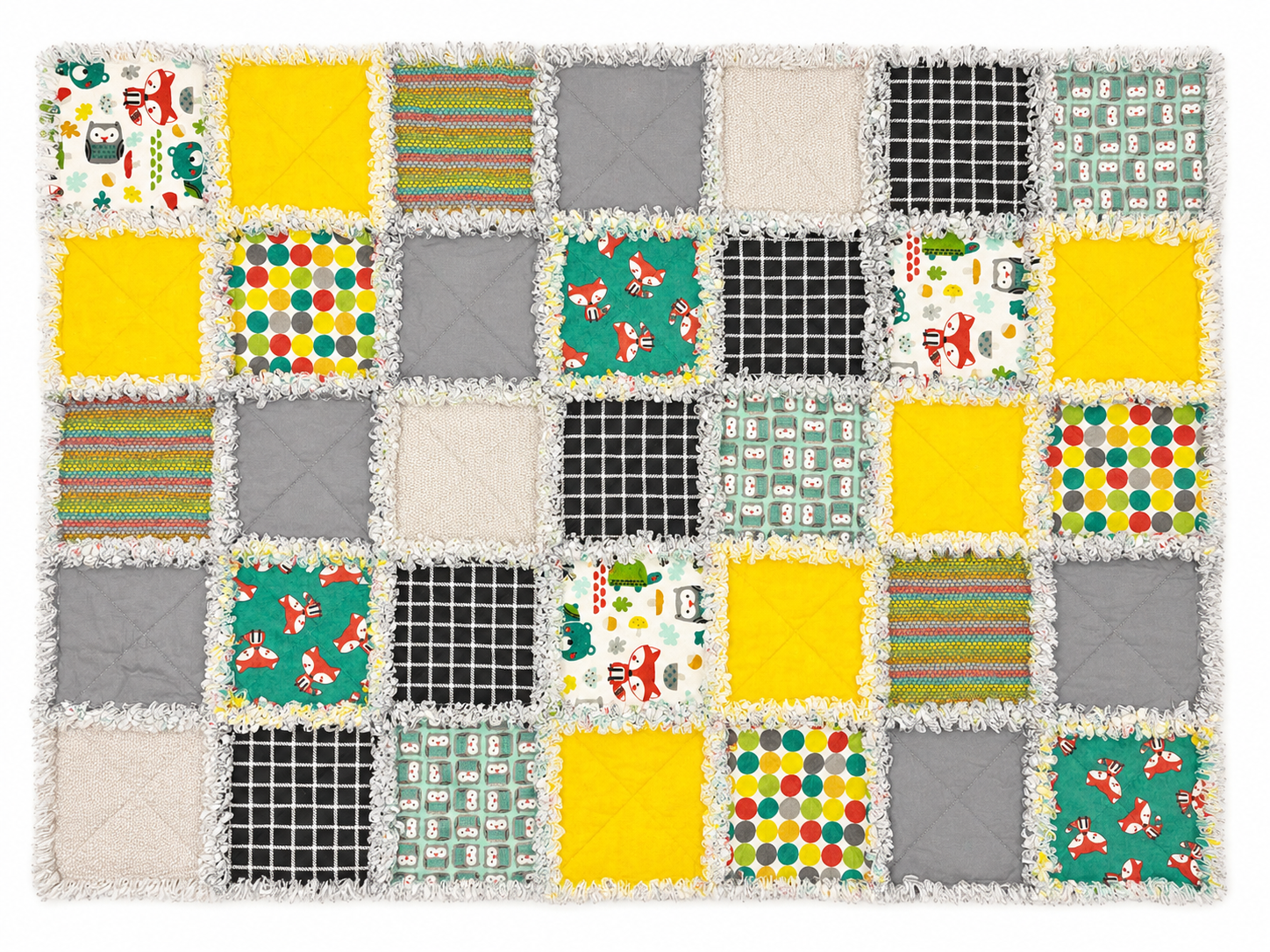 Baby Rag Quilt-Woodland Animals - Image 2