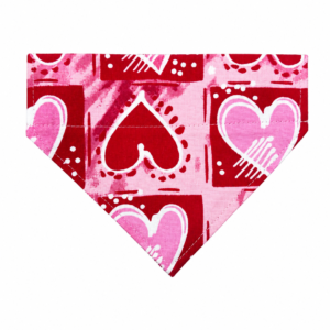 Dog Bandana-Collar Slip-Valentines Day Red and Pink Heart