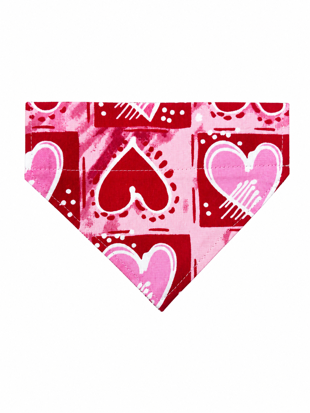 Dog Bandana-Collar Slip-Valentines Day Red and Pink Heart