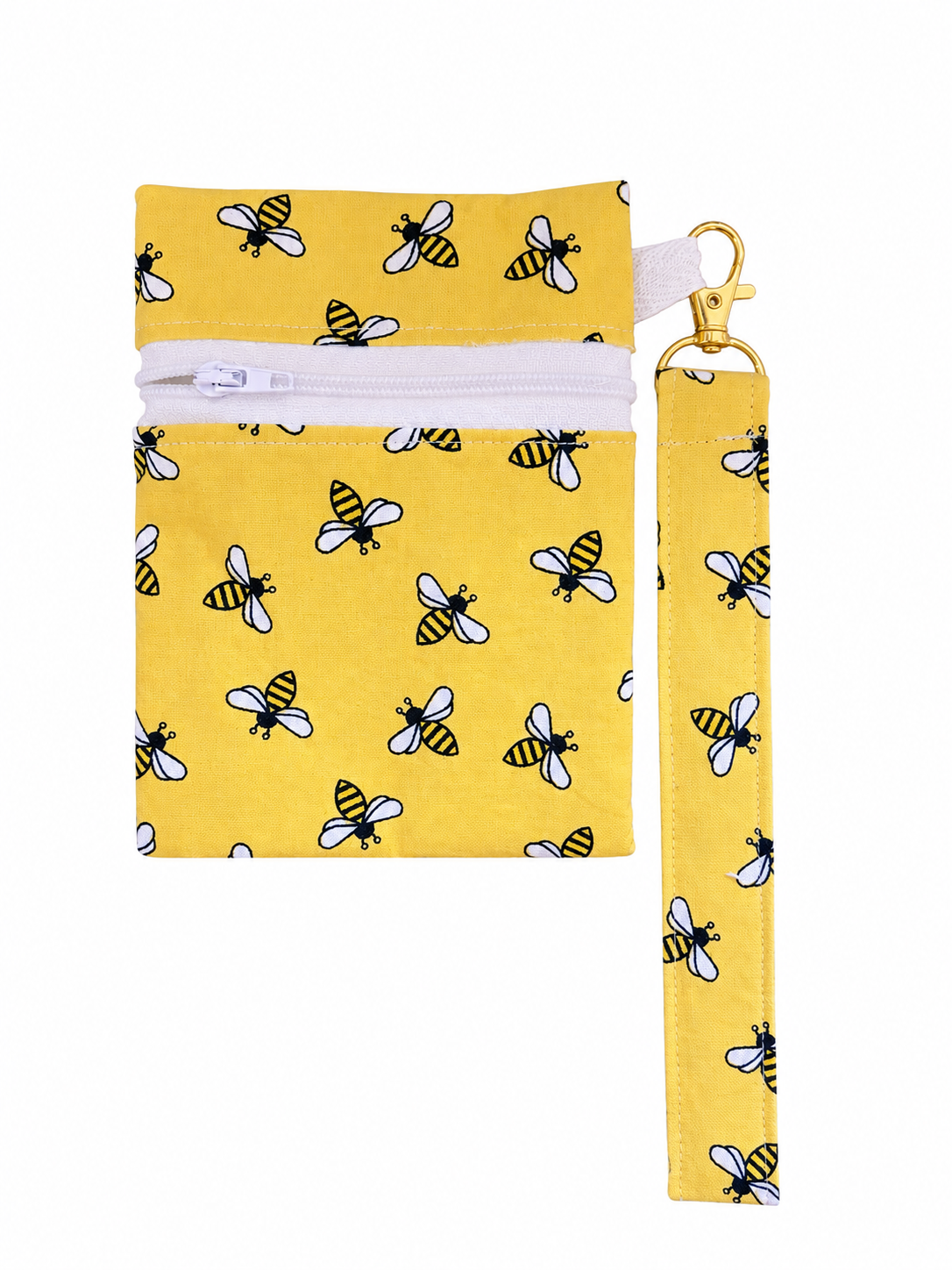 Wristlet Bag-Bees and Yellow