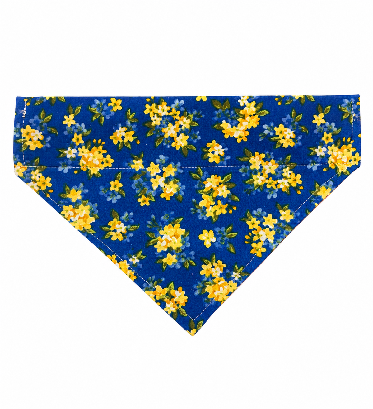 Dog Bandana-Collar Slip-Blue w/Yellow Floral - Image 2