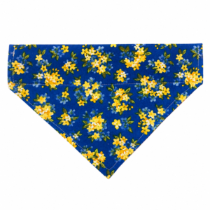 Dog Bandana-Collar Slip-Blue w/Yellow Floral