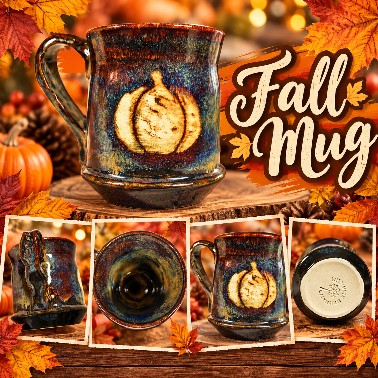 Pumpkin Mug-Rustic